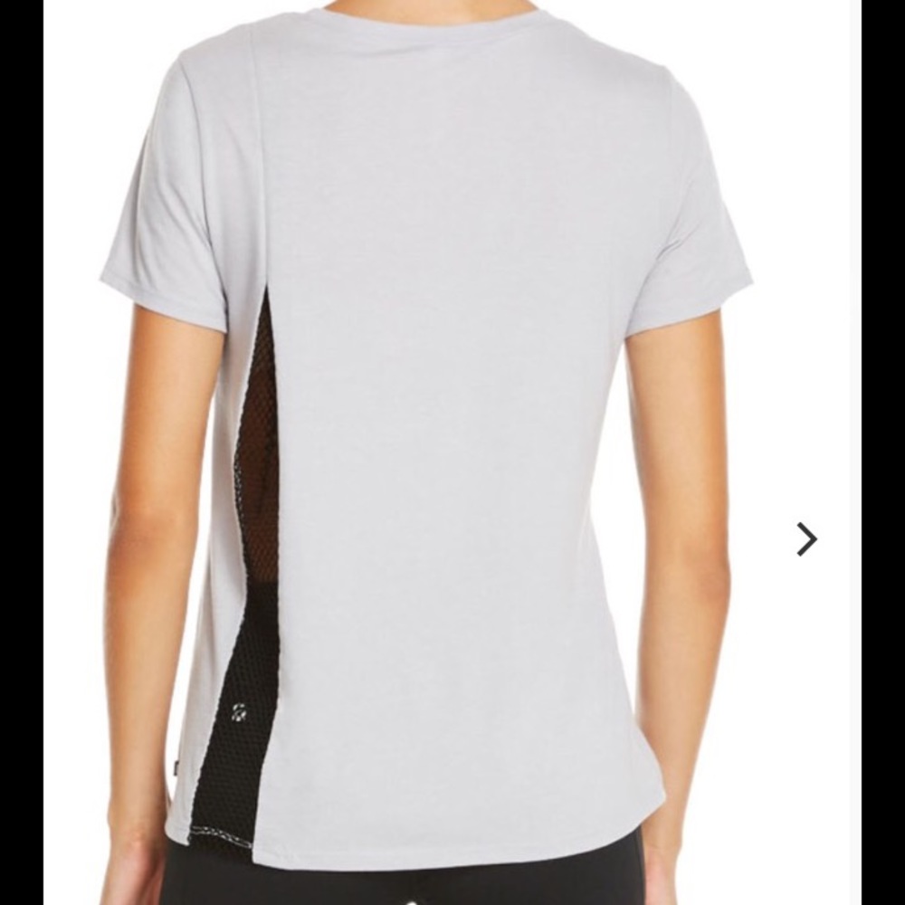 New Fabletics Hypnos Grey Mesh Inset Top New with Tags Style SS1514095 S